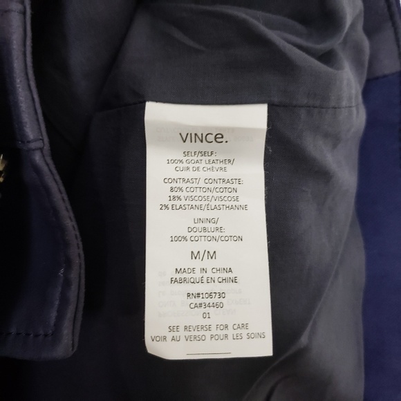 Vince Navy Blue Leather Front Vest Jacket *NEW* - Picture 10 of 10